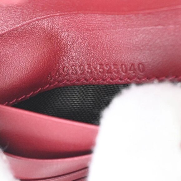 GUCCI Micro Guccissima GG Pattern Bifold Zipper Wallet Leather Red - Picture 8 of 12